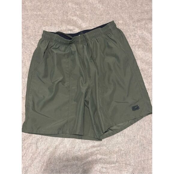 Vintage Speedo Surf Swim Trunks Shorts Swimsuit Size Large olive green Good cond - Picture 1 of 6